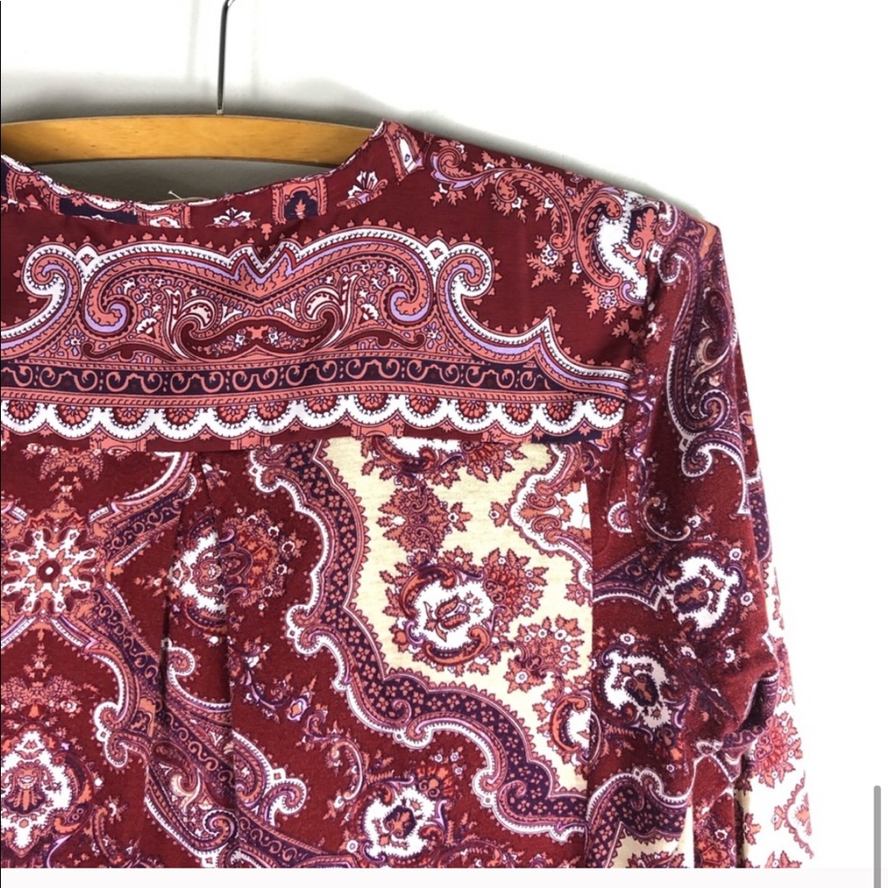 Anthropologie Tiny Devas Popover Tunic Paisley Shirt Top Long Sleeve 223 - Picture 9 of 10